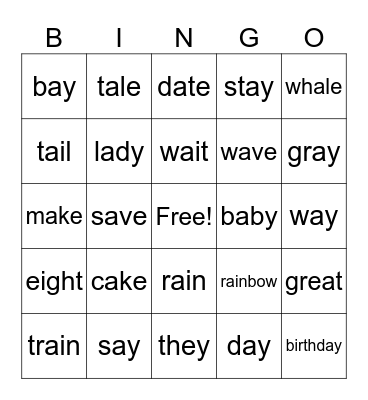 Long a Bingo Card