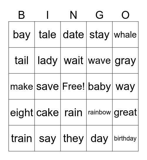 Long a Bingo Card