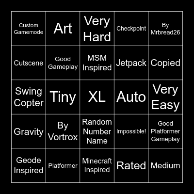 100 live challenge Bingo Card