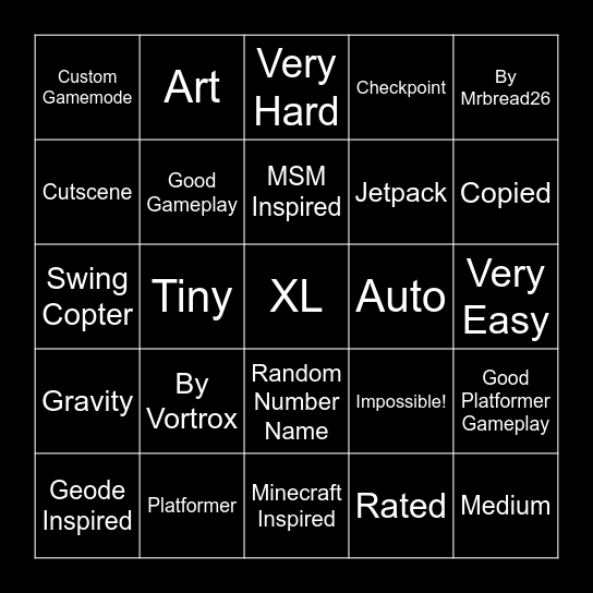100 live challenge Bingo Card