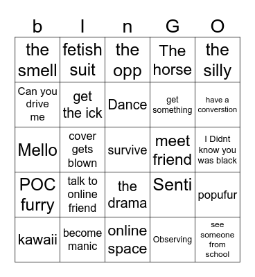 Fwa  bingo Card