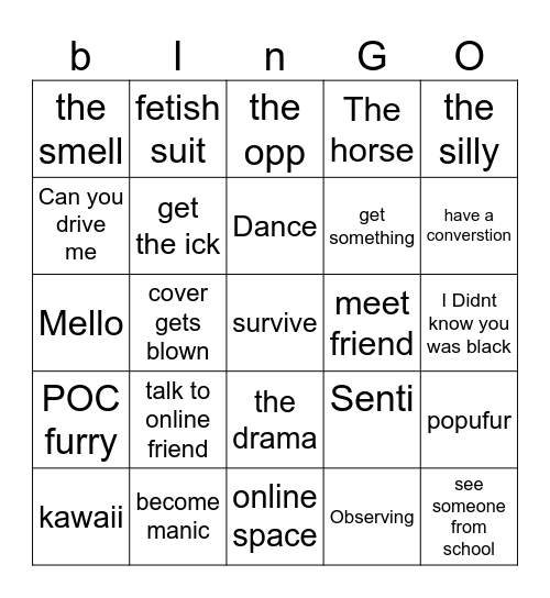 Fwa  bingo Card