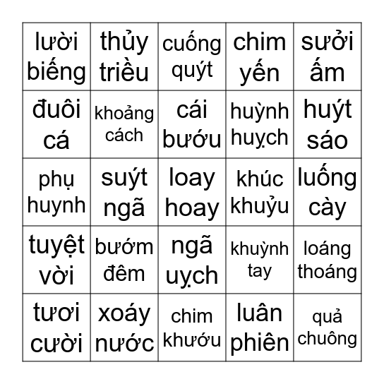 Bingo hàng xám thì có sôcôla Bingo Card
