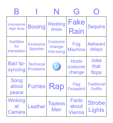 EUROVISION ‘26 🪩 Bingo Card