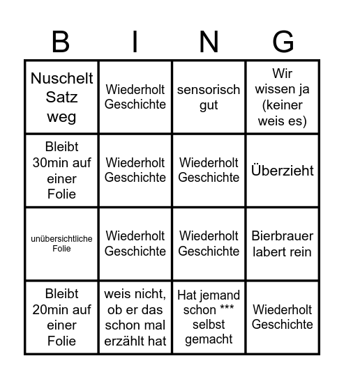 Krings Bingo Card
