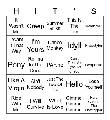 Lu Is Music Bingo Kiosken Bingo Card