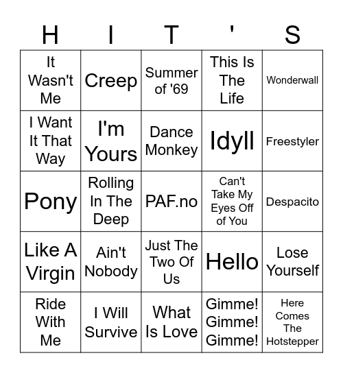 Lu Is Music Bingo Kiosken Bingo Card