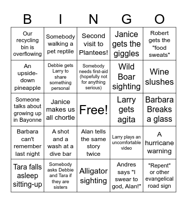 Orlando Bingo! Bingo Card