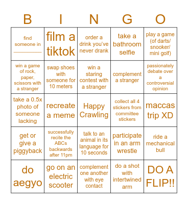 Pub Crawl Bingo 2026 Engineer Edition Bingo Card