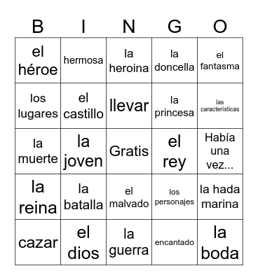 Sp 3 U10 Érase una vez Bingo Card