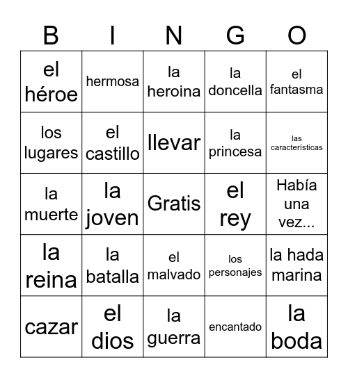 Sp 3 U10 Érase una vez Bingo Card