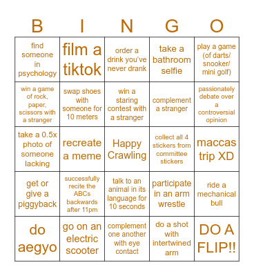 Pub Crawl Bingo 2026 Engineer Edition Bingo Card