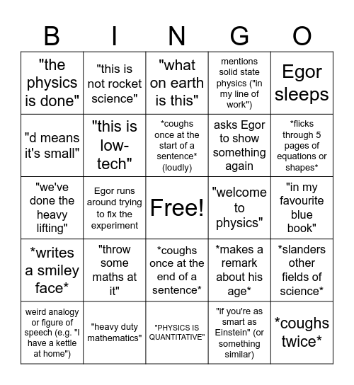 Warburton Bingo Card
