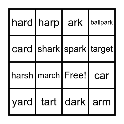 AR Bingo Card