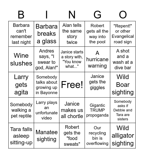 Orlando Bingo Card