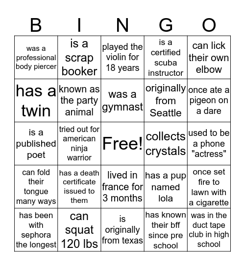 sephora Bingo Card