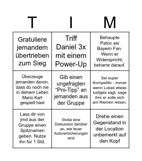 JGA Bingo Bongo #1 Bingo Card