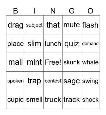 Phonics Bingo LF Bingo Card