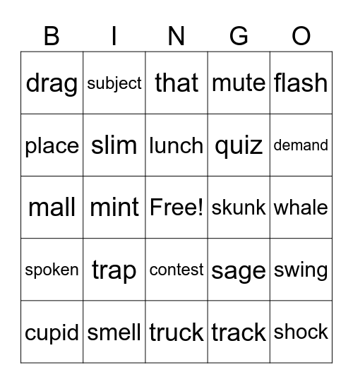 Phonics Bingo LF Bingo Card