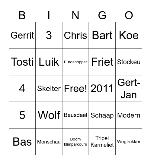 Boxboys Bingo Card