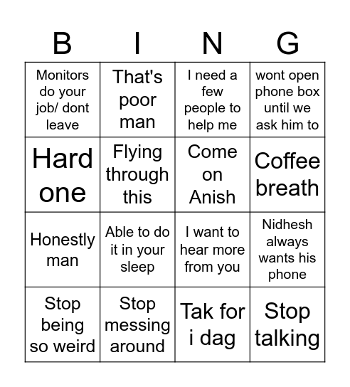 Hard one Bingo Card