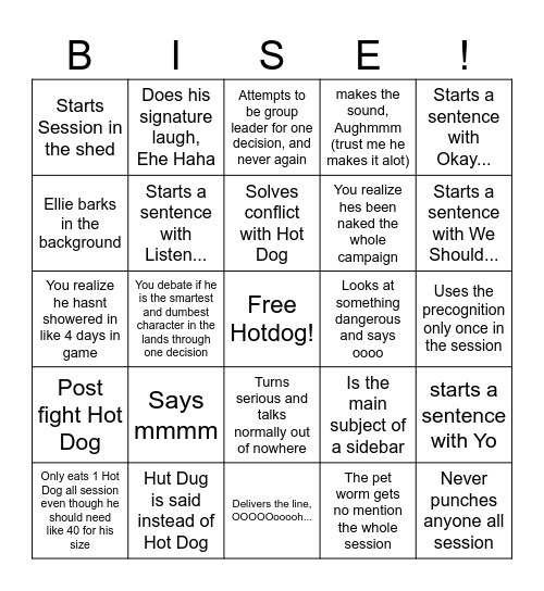Torj Bingus Bingo Card