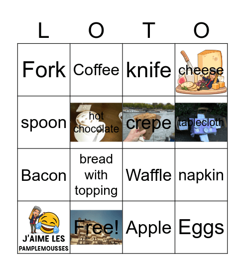 Breakfast Bingo Card