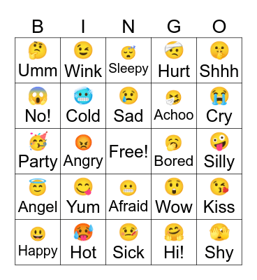 Emoji Bingo Card