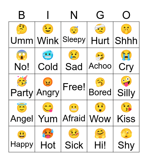 Emoji Bingo Card