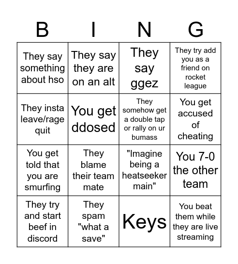 Heatseeker Bingo Card