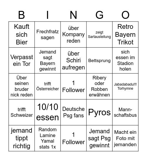 Visca Barca Video Bingo Card