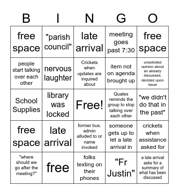 SC Bingo Card