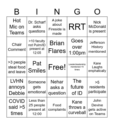GR 5/7 Bingo Card