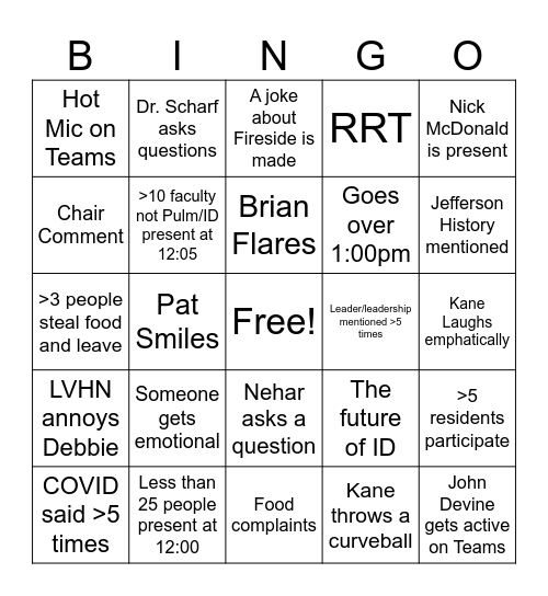GR 5/7 Bingo Card