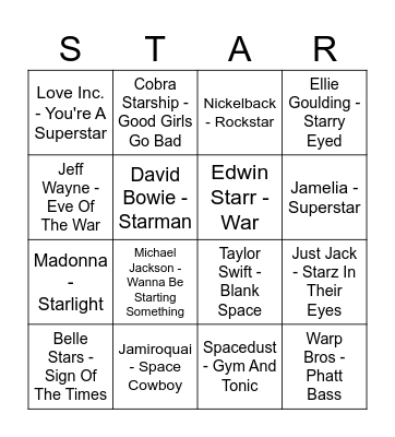 Star Wars Bingo Card