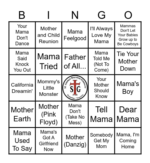 STG "MOM" Bingo Card