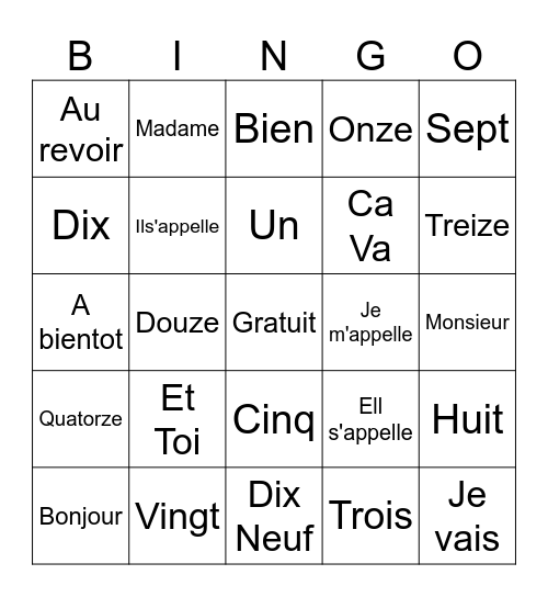 Ibrahima Ndiaye Bingo Card