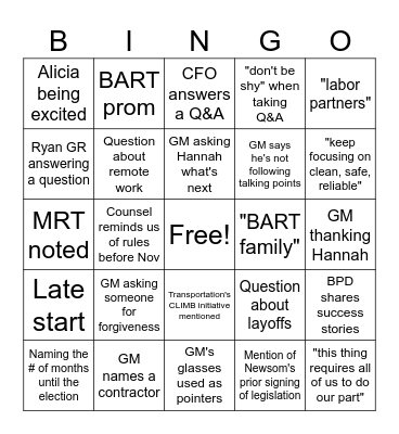 Spring '26 Bingo Card