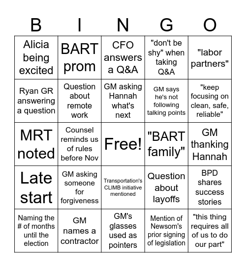 Spring '26 Bingo Card