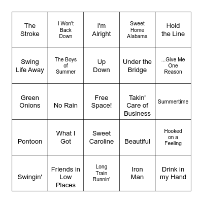 Fairway Favorites Bingo Card