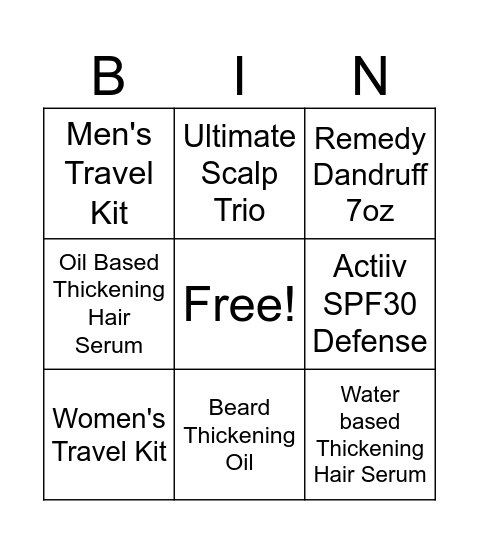 Actiiv Bingo Card