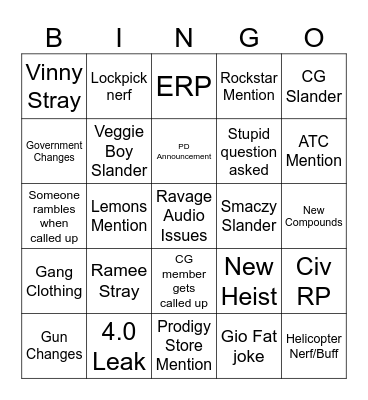 Prodigy Town Hall Bingo Card