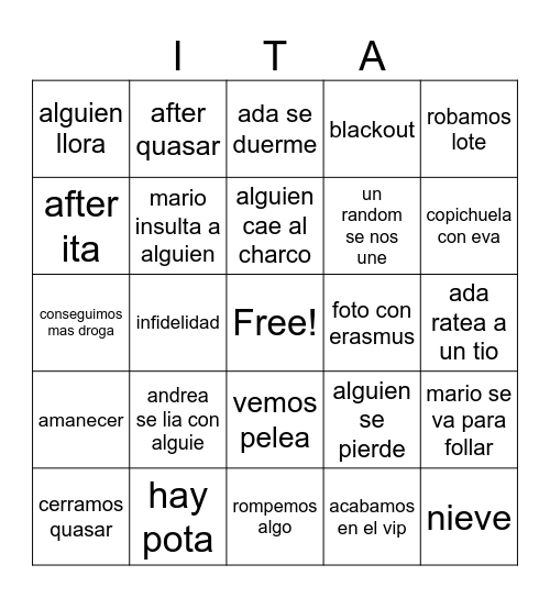 ITA 2026 Bingo Card