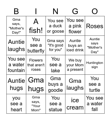 Mother's Day Bingo (Tell us About Your Mom0 Bingo Card