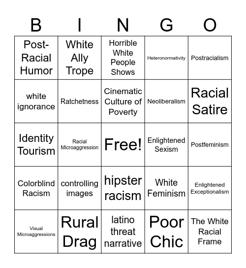 "Weeds" Trailer Bingo Card
