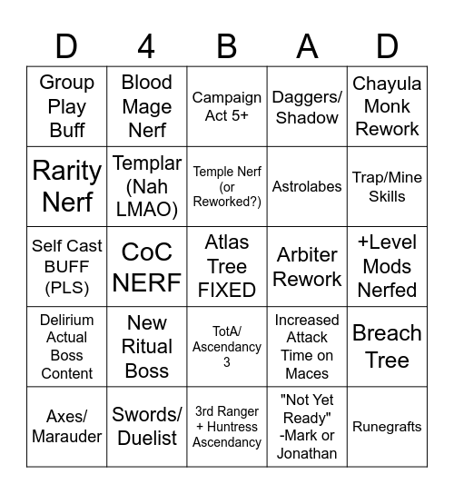 0.5 Bingo Card