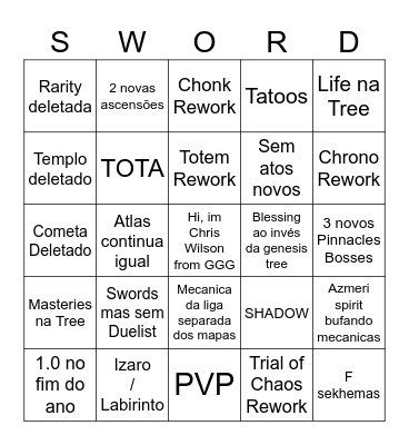 0.5 Live Reaction Bingo Card