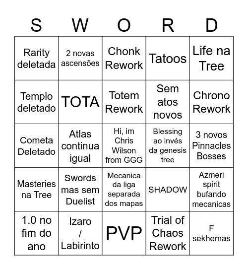 0.5 Live Reaction Bingo Card