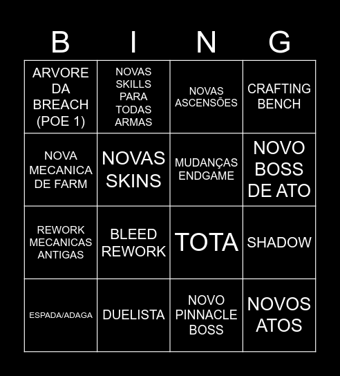MEGA POE 2 0.5 BINGO Card