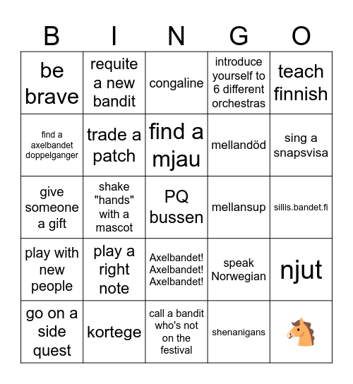 STORK bingogogo Bingo Card
